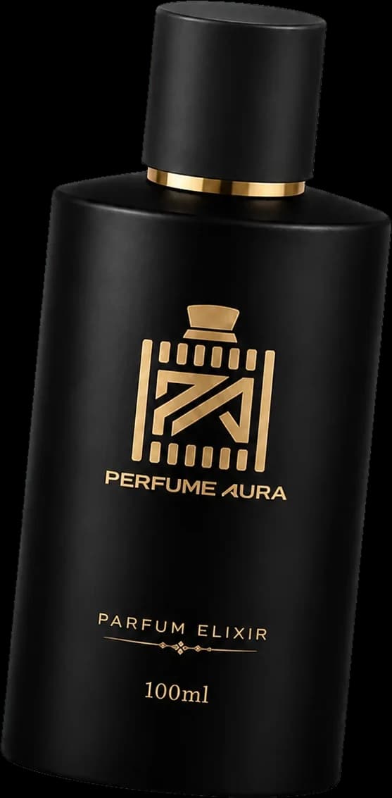 Perfume Aura Inspired Series matte black 100 ml bottle with gold details